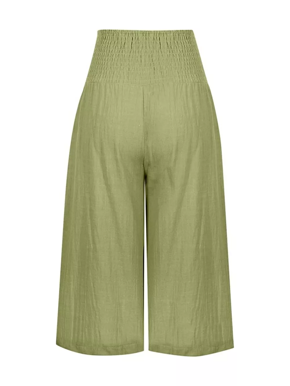 Smocked Wide-Leg Capri Pants, image 21