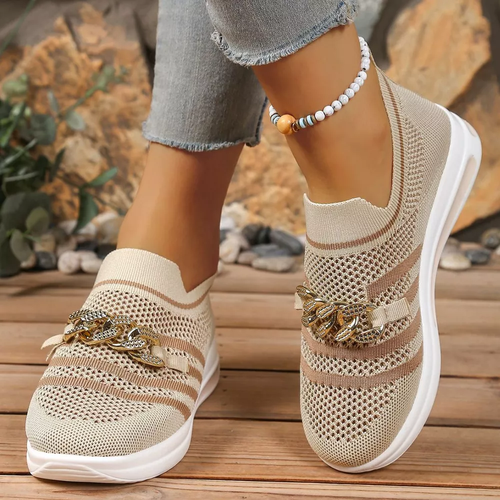 Round Toe Mesh Slip-Ons, image 5
