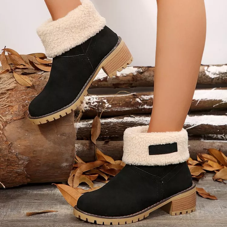 Round Toe Block Heels Boots, image 7