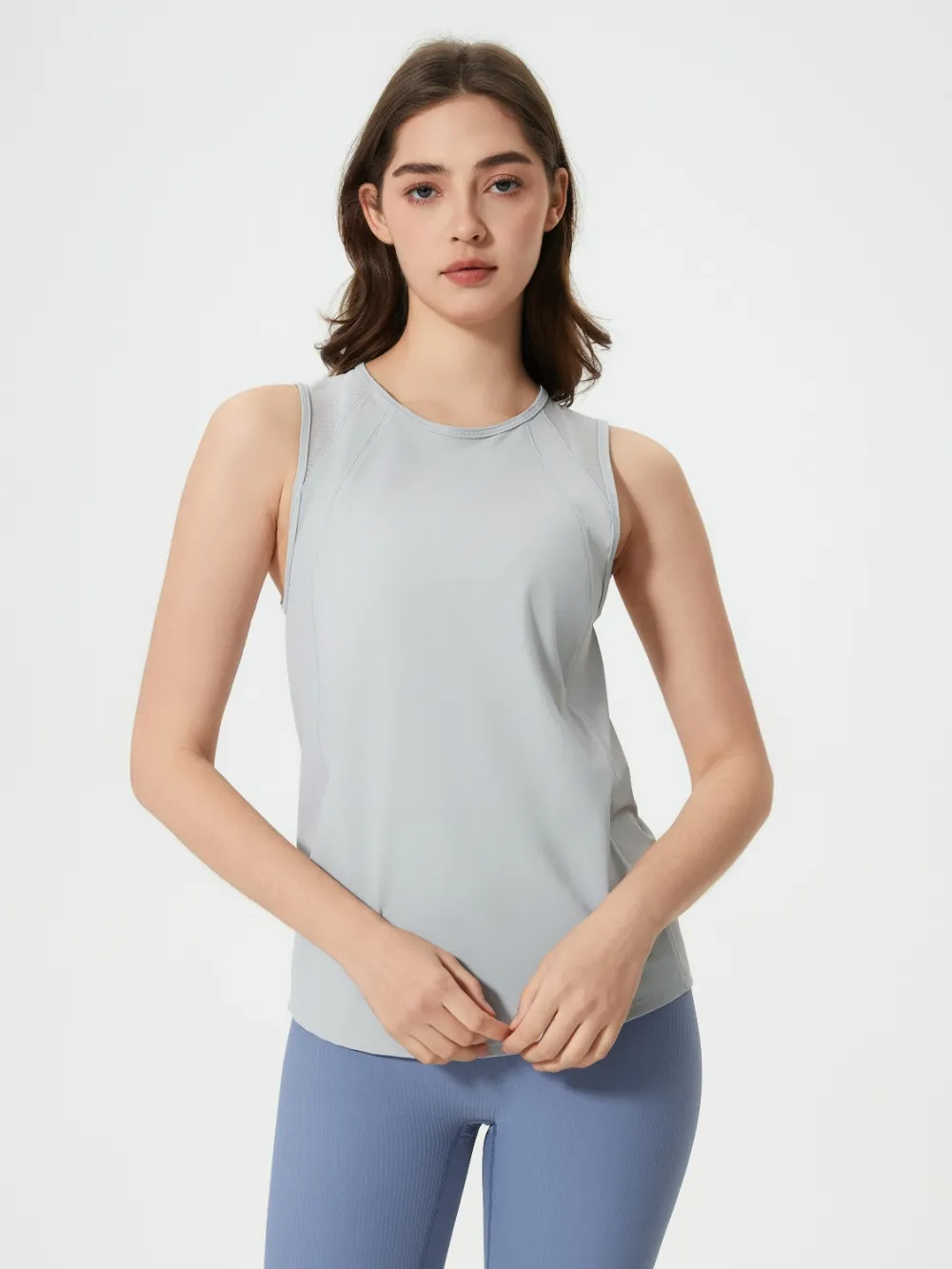 Cutout Back Round Neck Active Tank, image 12