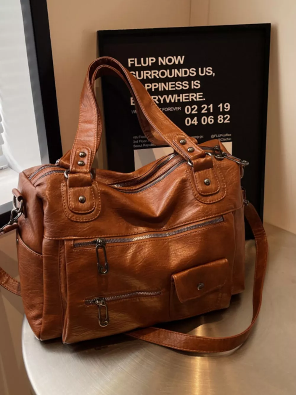 Vintage Style Multi-Pocket Crossbody Bag, image 10