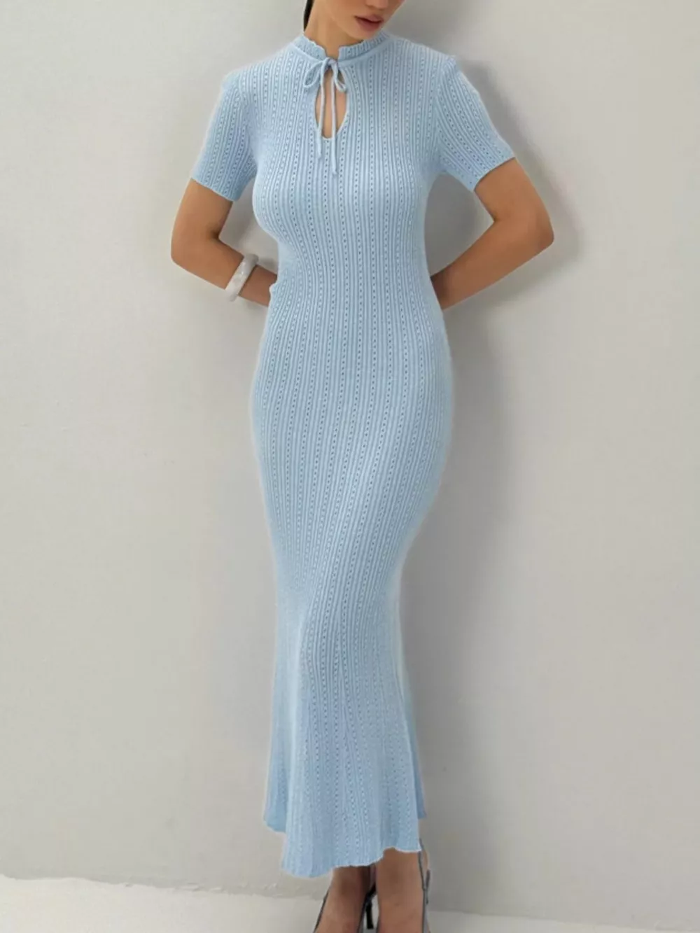 Short Sleeve Knitted Mermaid Dress, image 14