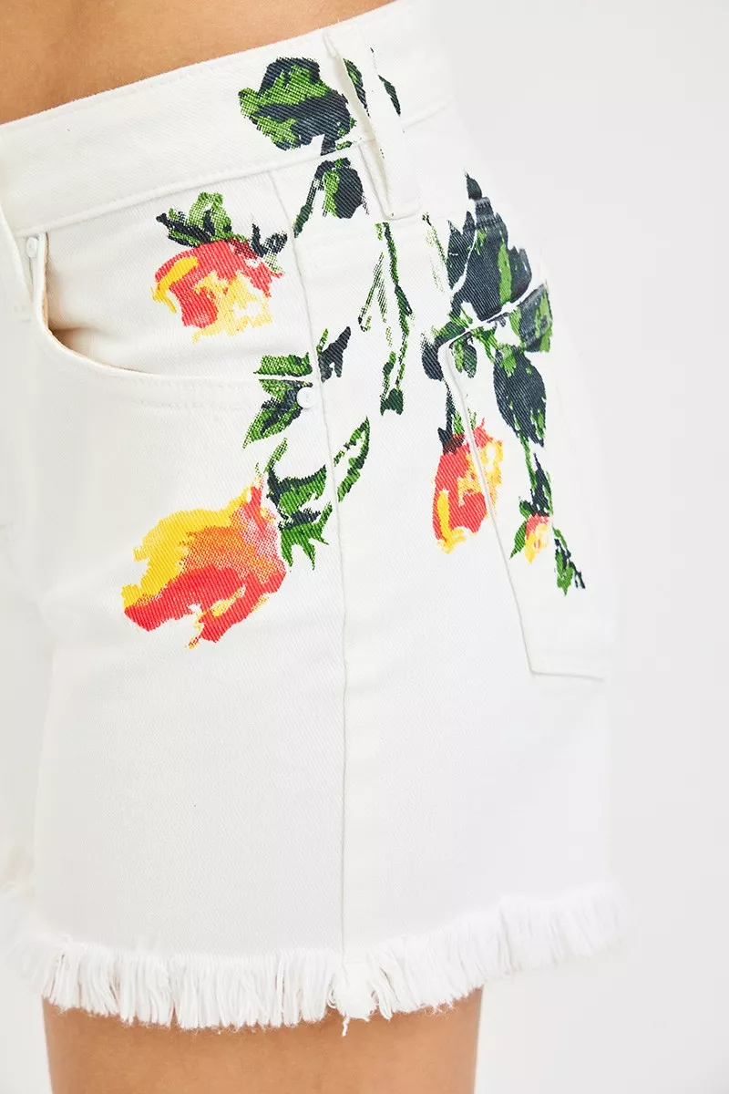 Tummy Control High Rise Flower Printed Shorts, image 8
