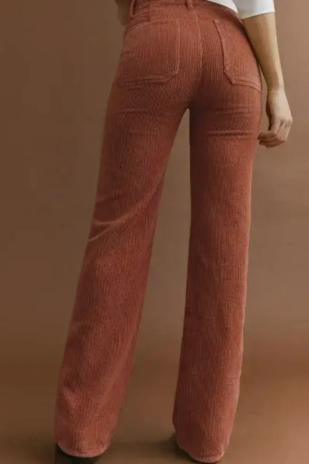 High Waist Square Pockets Corduroy Pants, image 11