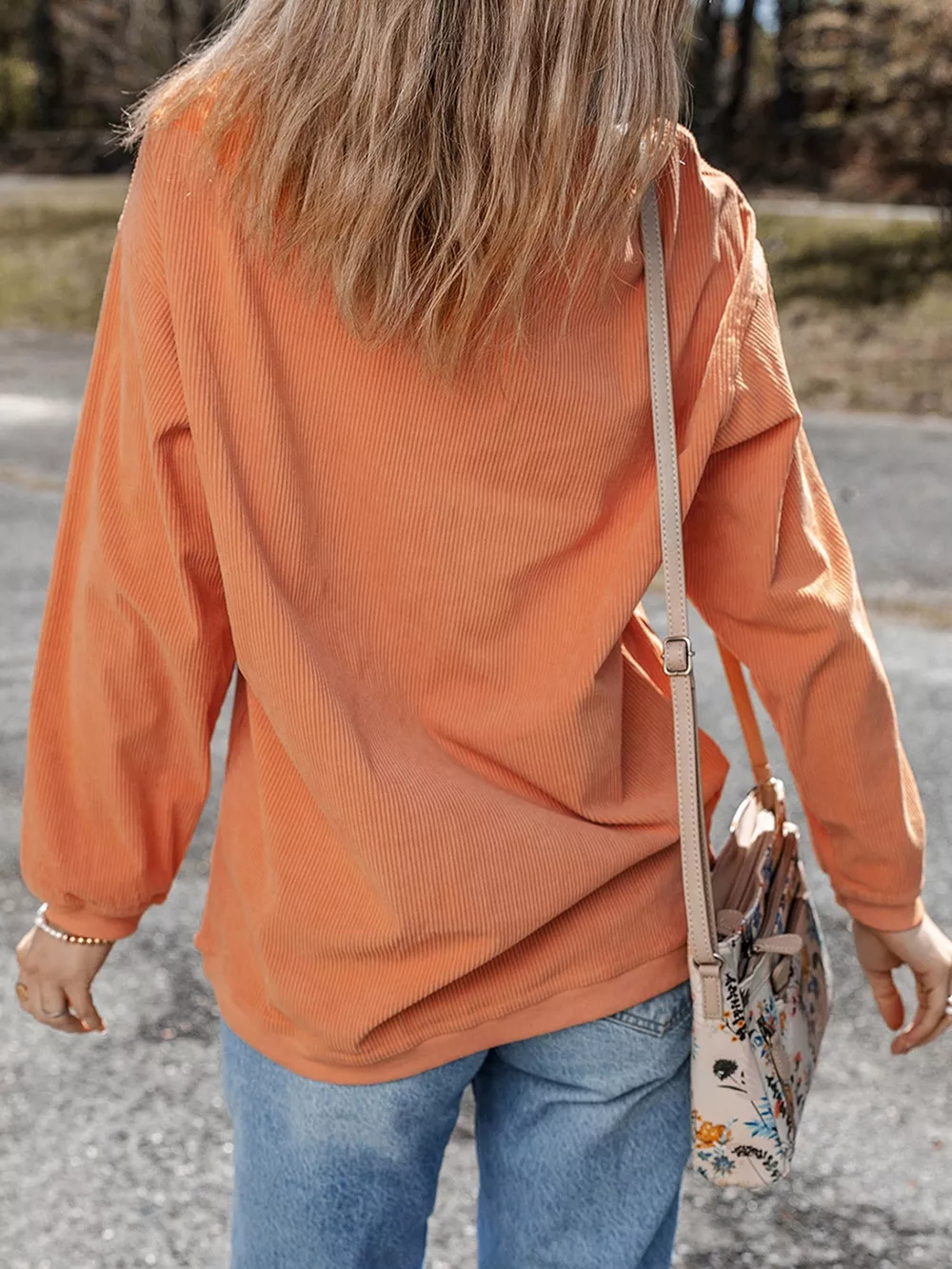 Corded Ribbed Farm Fresh Pumpkins Graphic Sweatshirt, image 5