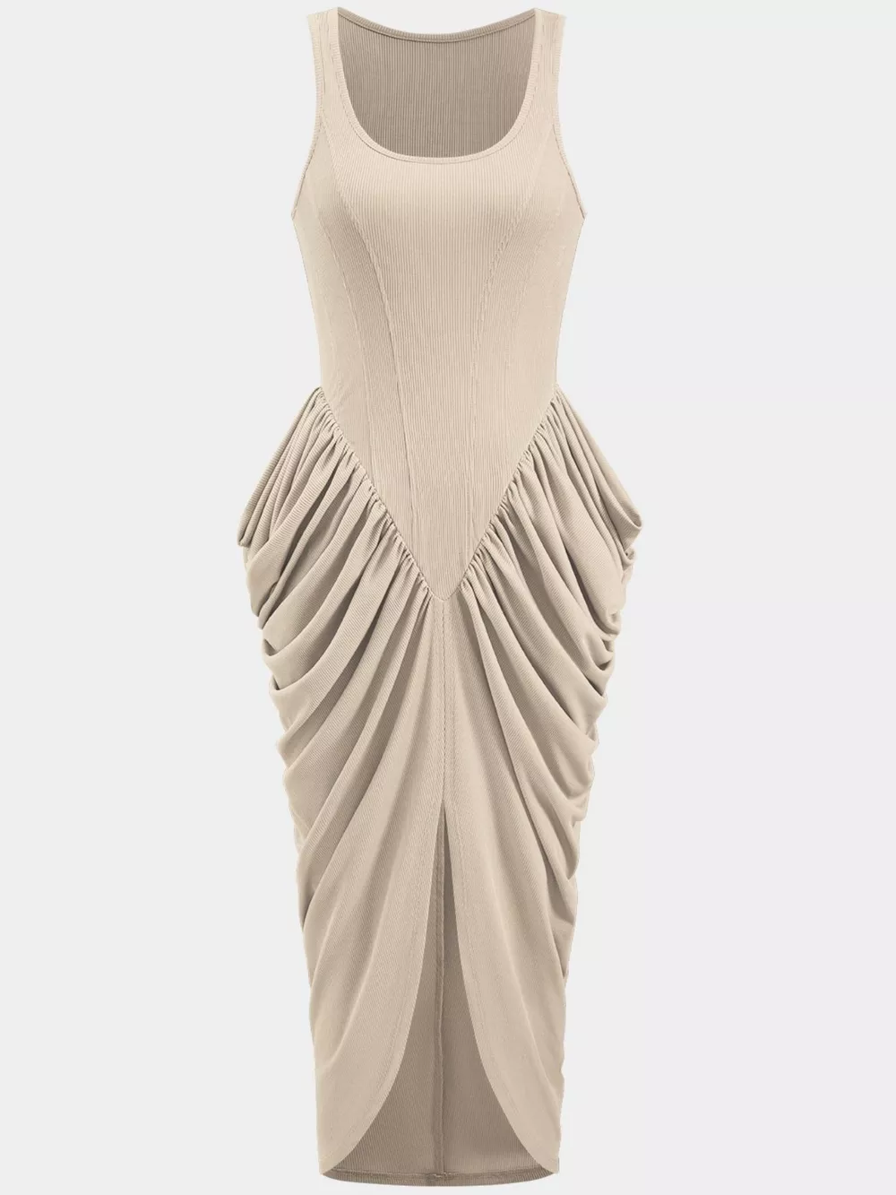 Ruched Detail Slit Midi Dress, image 7