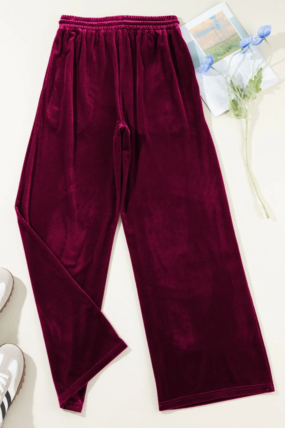 Drawstring Waist Wide Leg Active Pants, image 12