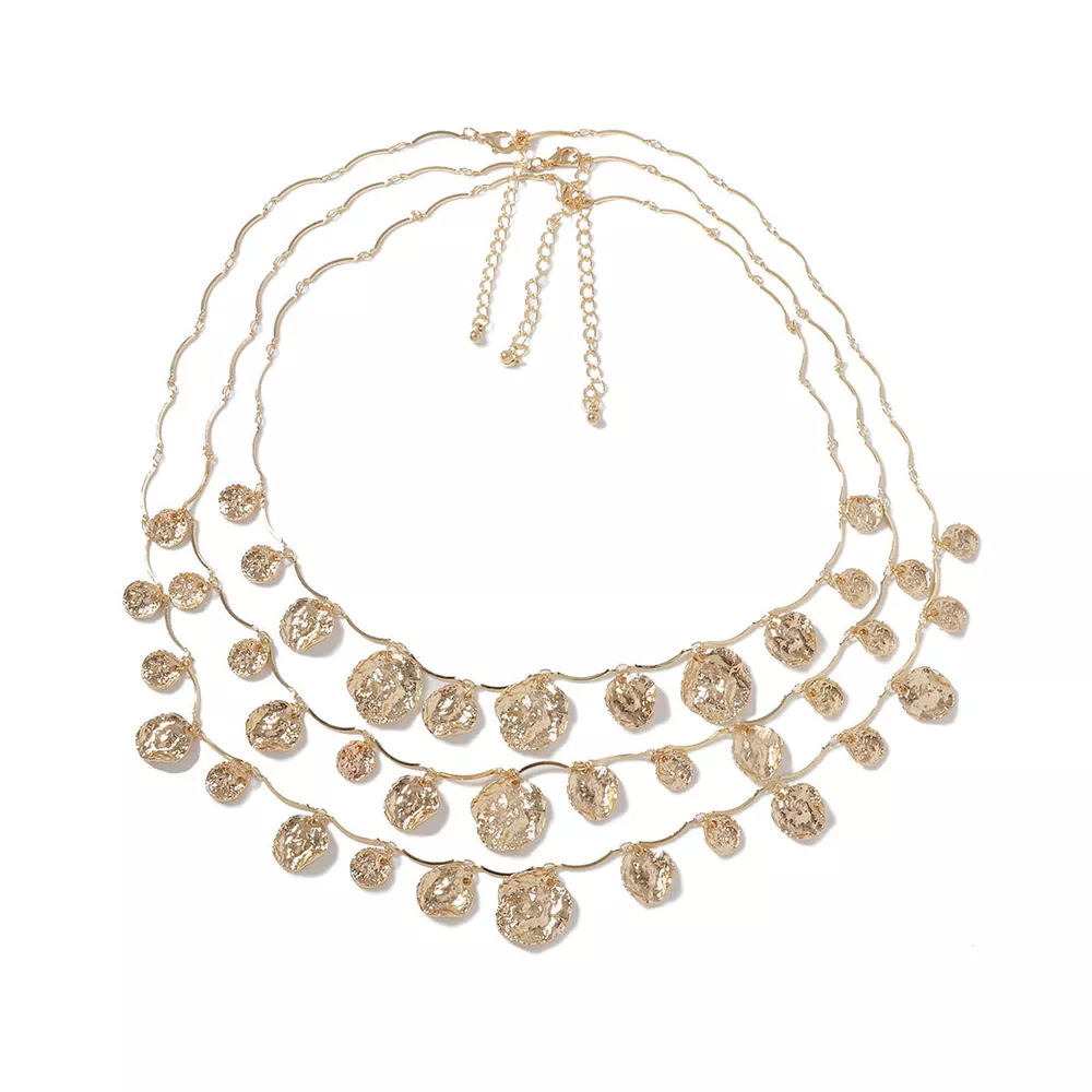 3-Piece 18K Gold-Plated Zinc Alloy Necklace, image 2