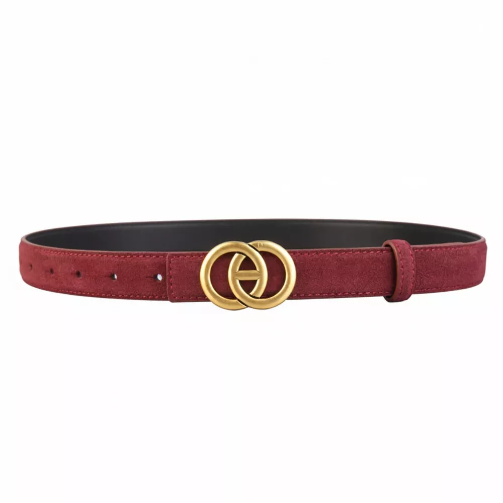 Golden Buckle Leather Belt, image 3