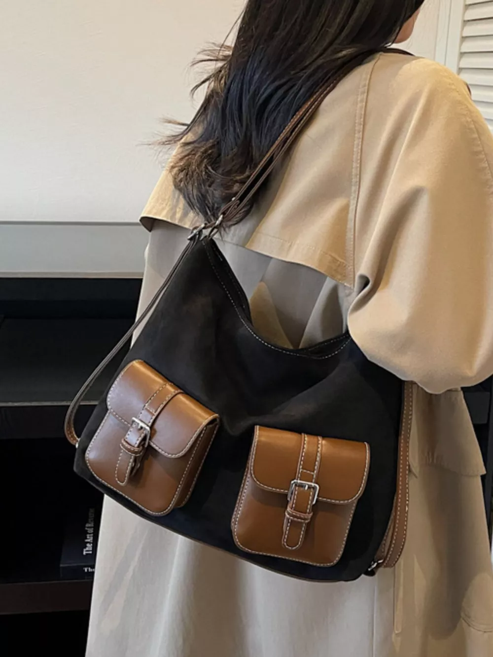 Buckle Pocket Shoulder Handbag, image 2