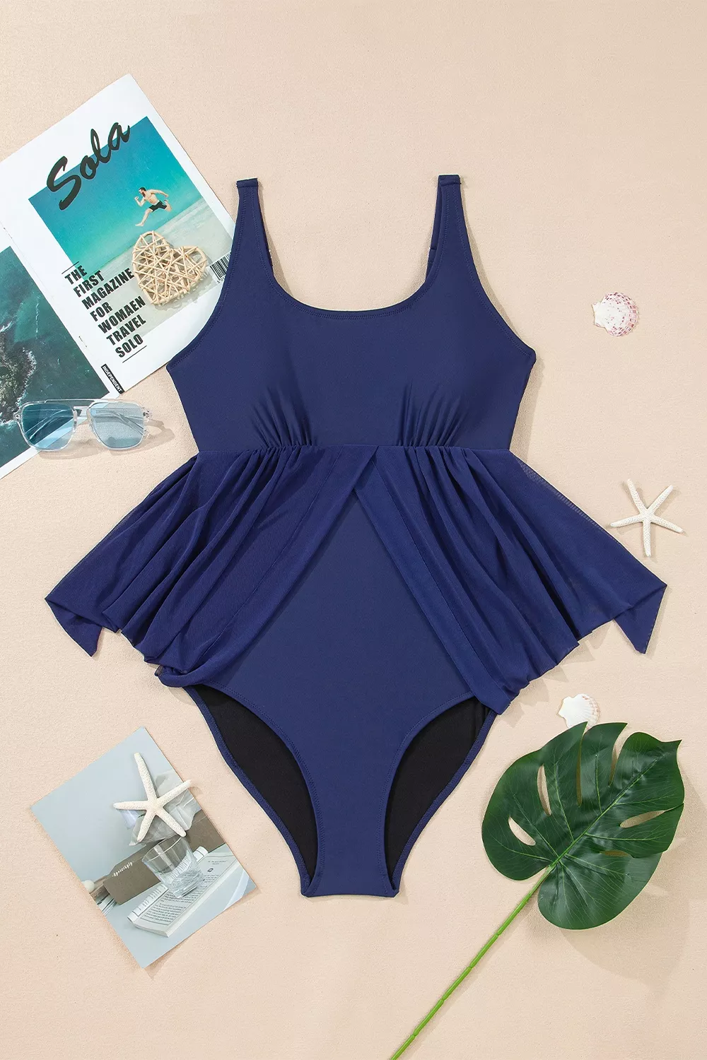 Mesh Patchwork V Neck Half Sleeve Bodycon One Piece Swimwear, image 22