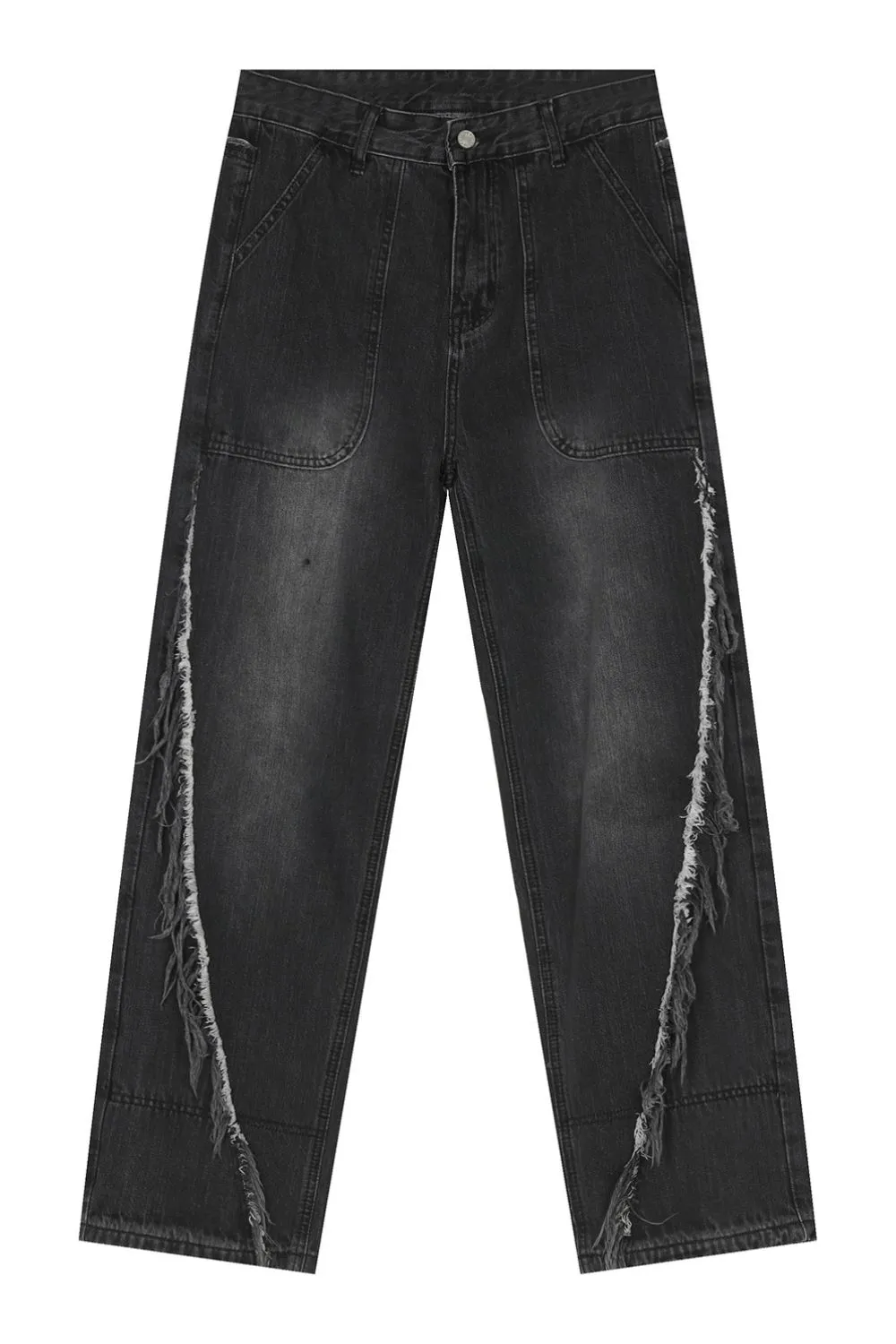Raw Hem Jeans with Pockets, image 6