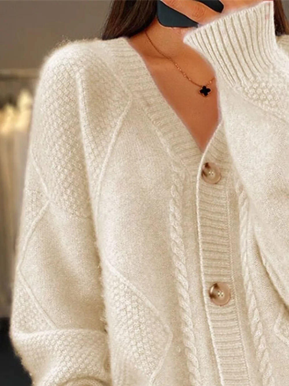Full Size Textured Knit Button-Down Cardigan Plus Size, image 2