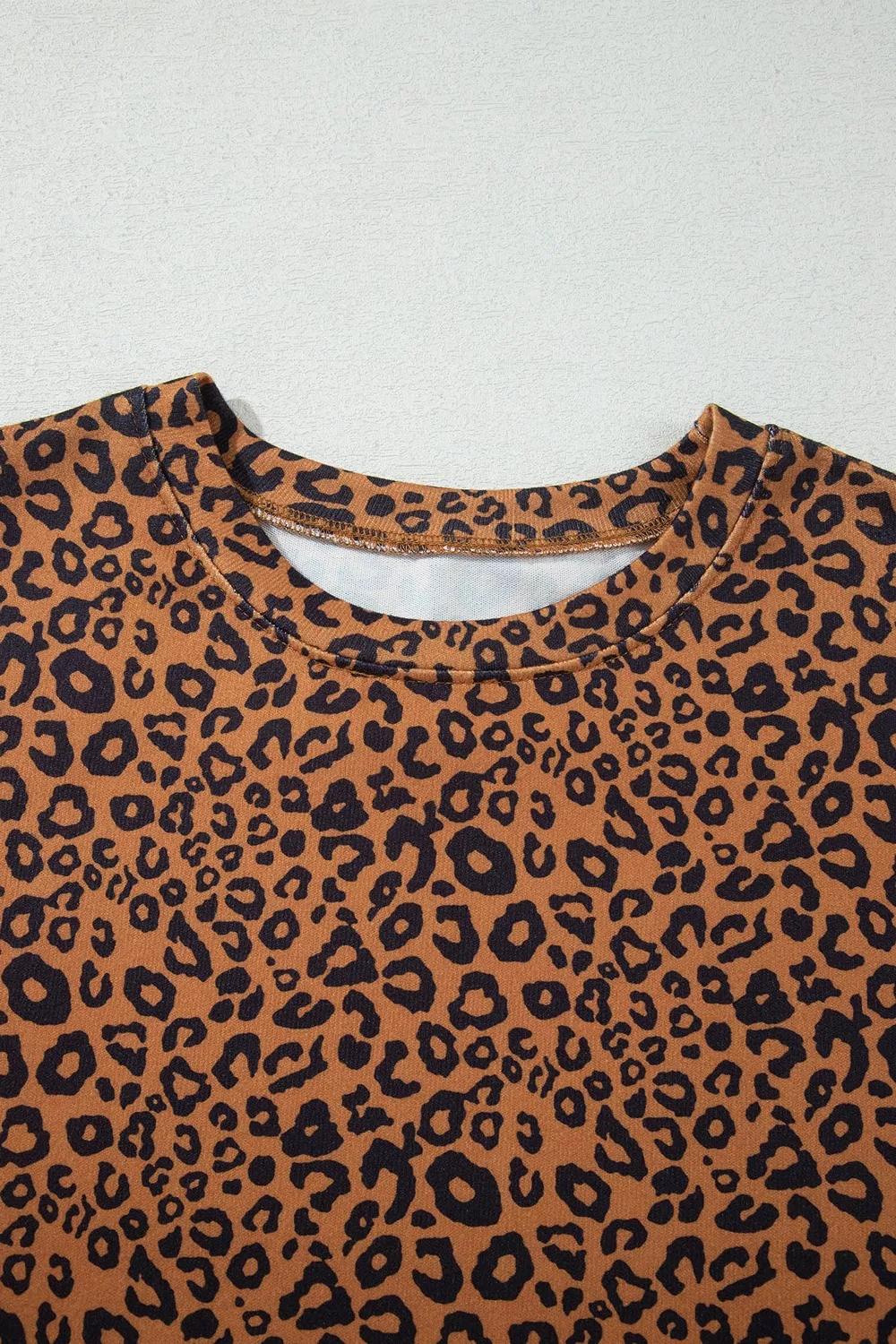 Leopard Print Long Sleeve Top Relaxed Pant Set, image 5