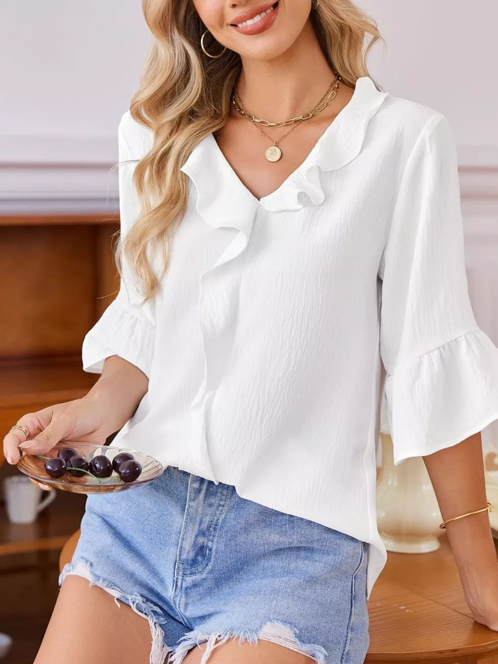 Ruffled Flounce Sleeve Blouse, image 9