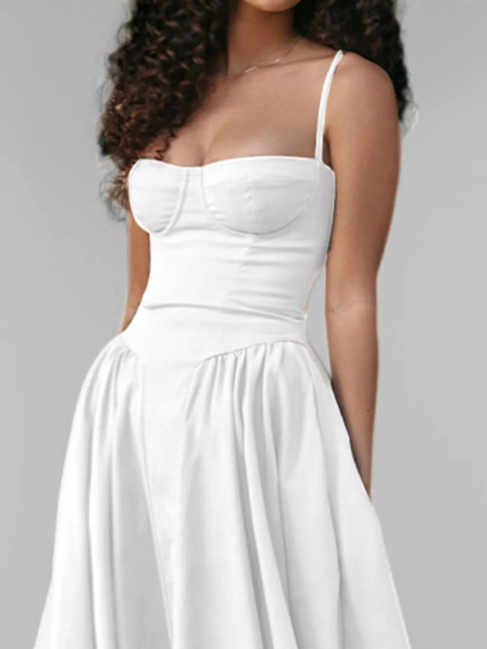 Sweetheart Neck Spaghetti Strap Midi Dress, image 25