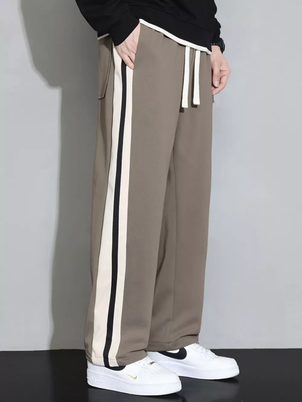 Men's Plus Size Side Striped Casual Loose Pants, image 5