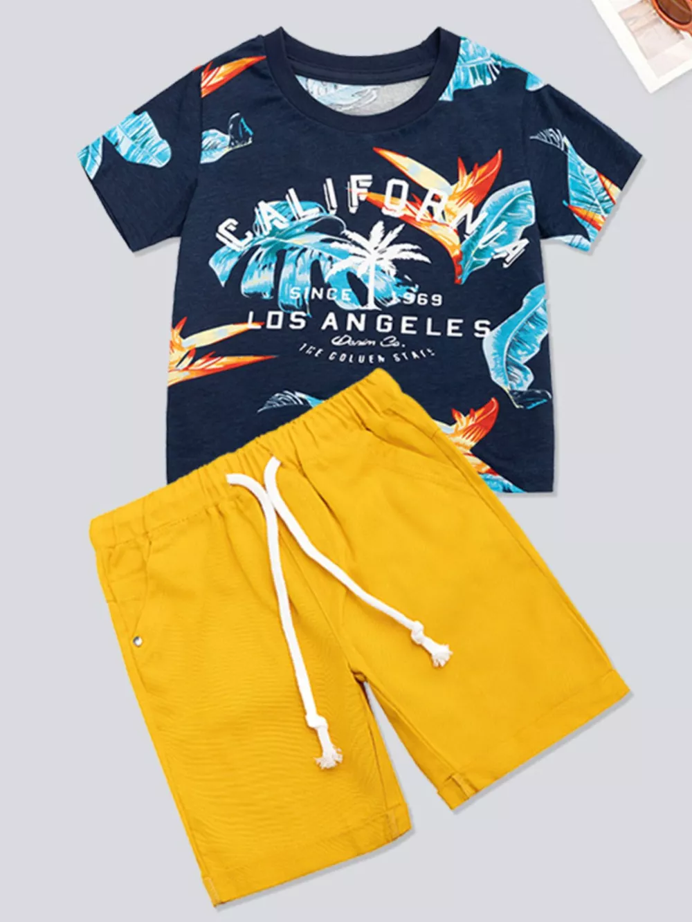 Children's Printed Short Sleeve Tee and Shorts Set