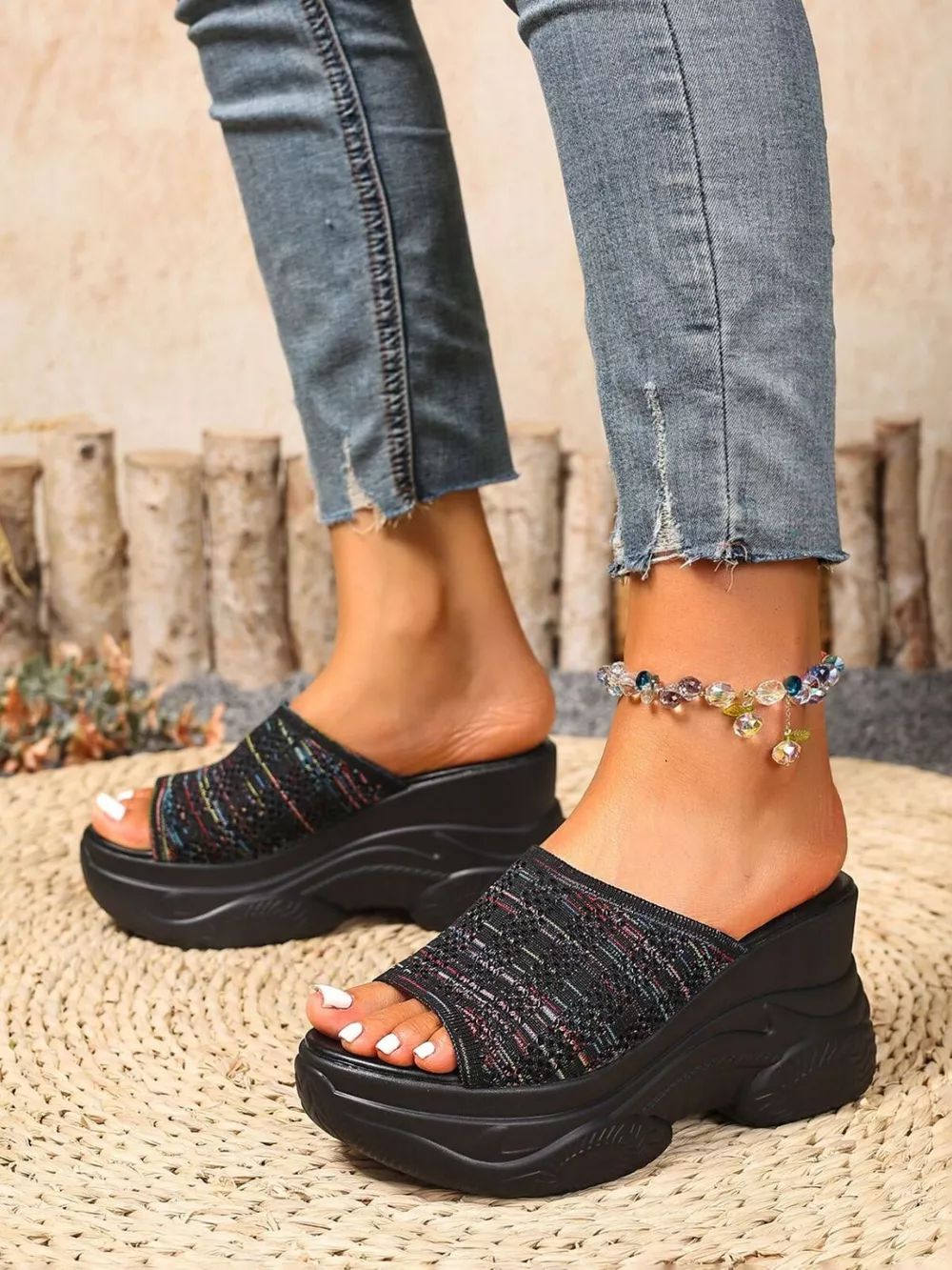 Open Toe Platform Wedge Sandals, image 3