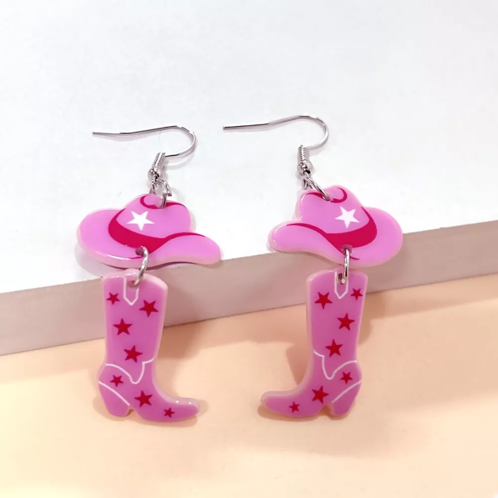 Cowboy Boot and Hat Dangle Earrings, image 4