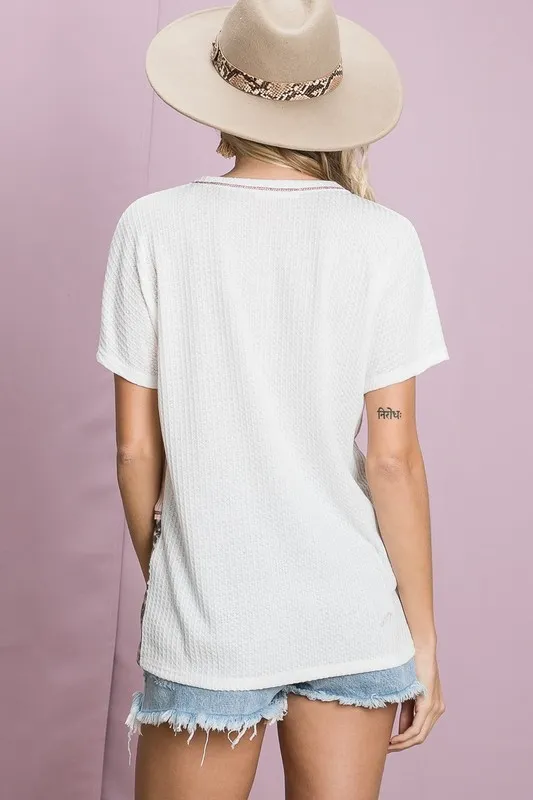 Colr Block Waffle Knit Top, image 2