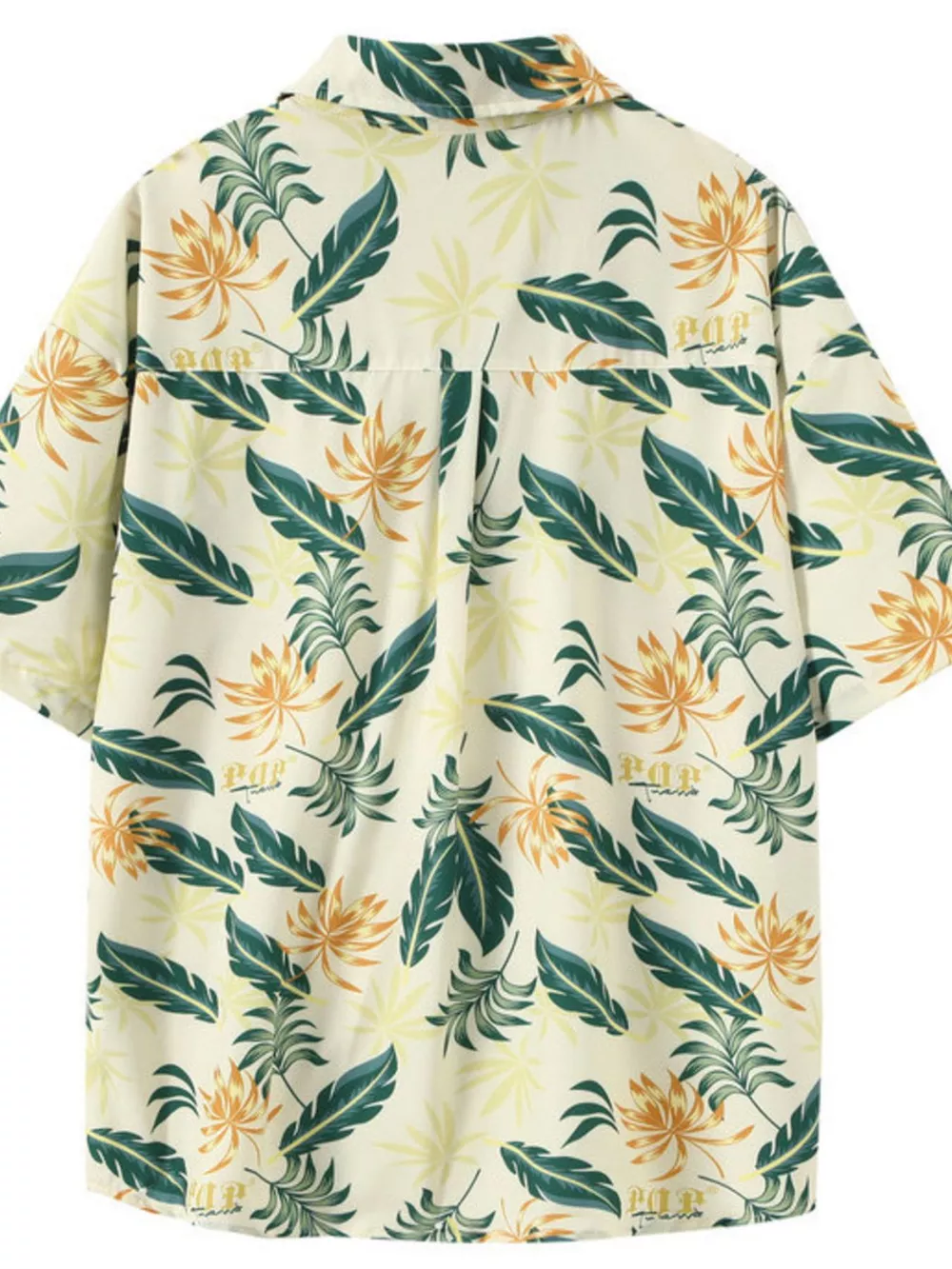 Men's Plus Size Tropical Print Short Sleeve Shirt, image 3