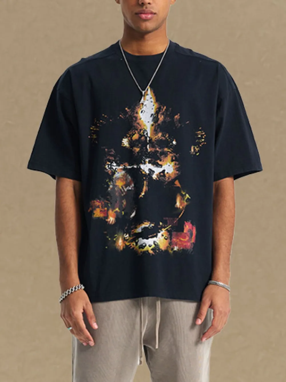 Men's Graphic Round Neck Half Sleeve T-Shirt, image 2