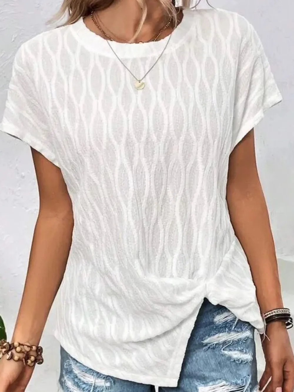 Full Size Round Neck Short Sleeve T-Shirt, image 2