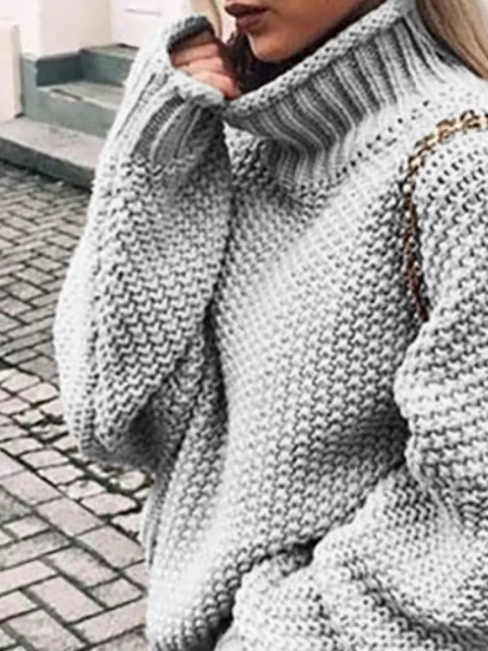 Chunky Knit Turtleneck Sweater, image 7