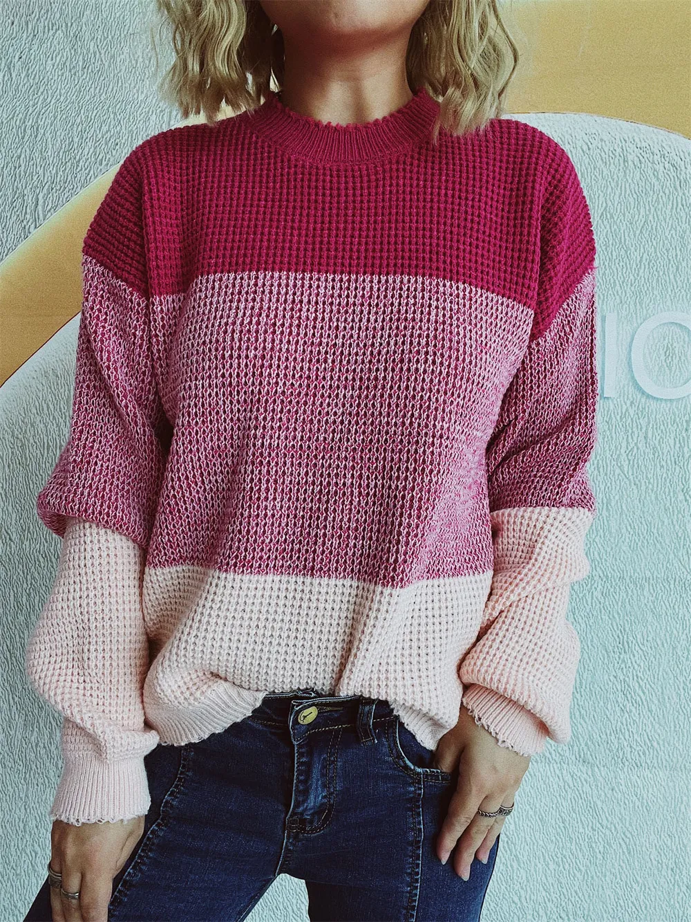 Color Block Long Sleeve Sweater, image 12