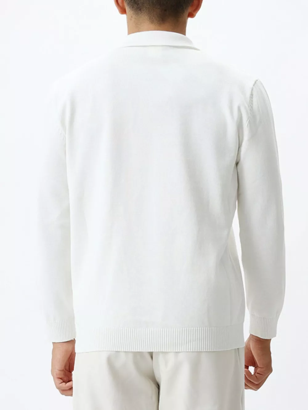 Men's Plus Size Polo Collar Long Sleeve Sweater, image 10