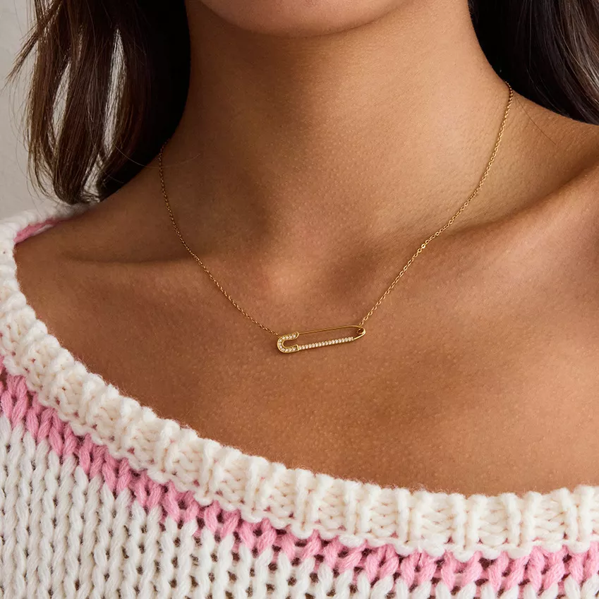 18K Gold-Plated Paperclip Necklace
