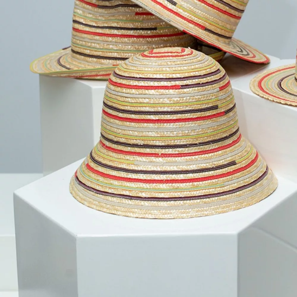 Striped Straw Bucket Hat, image 4