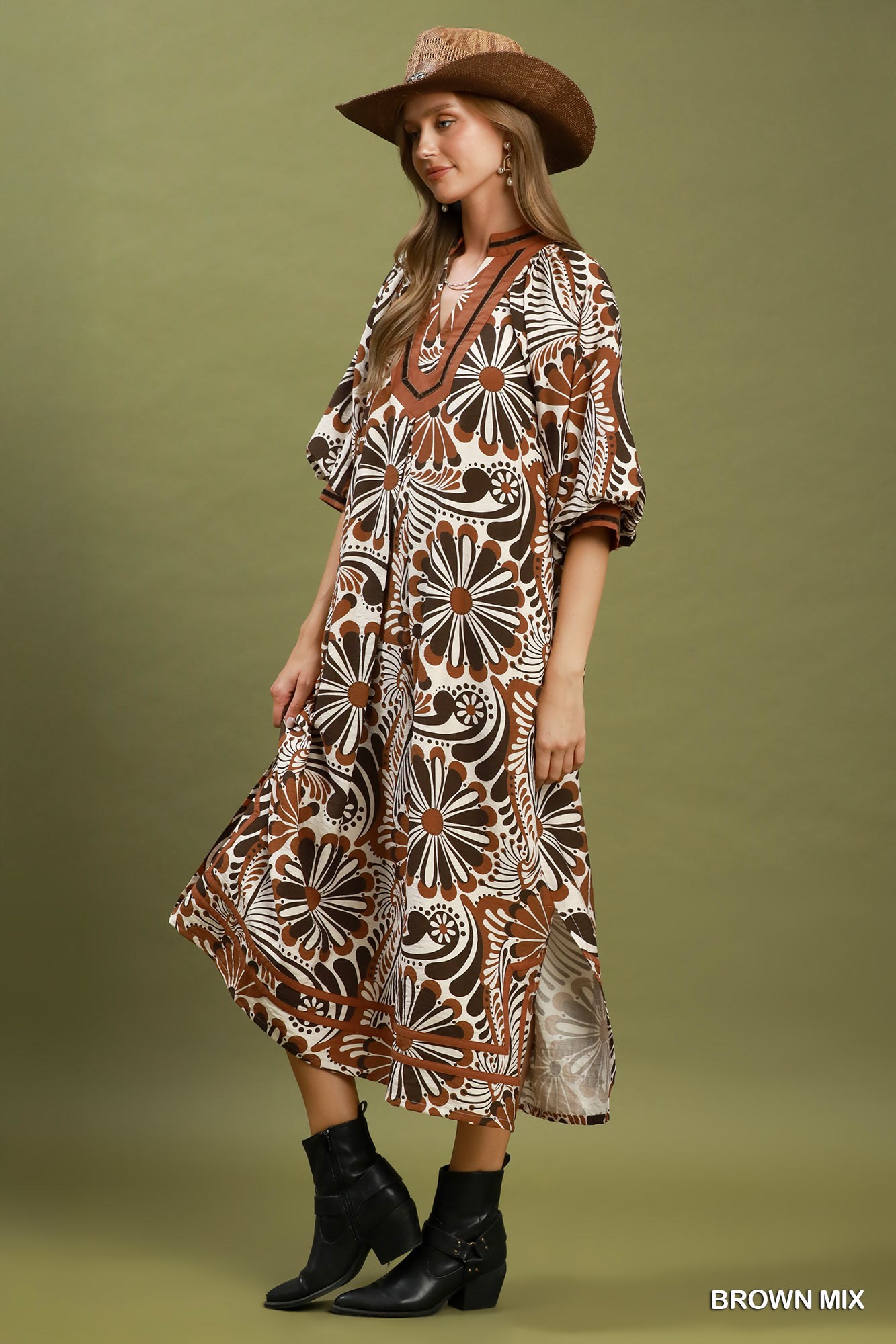 Abstract Print Midi Dress, image 2