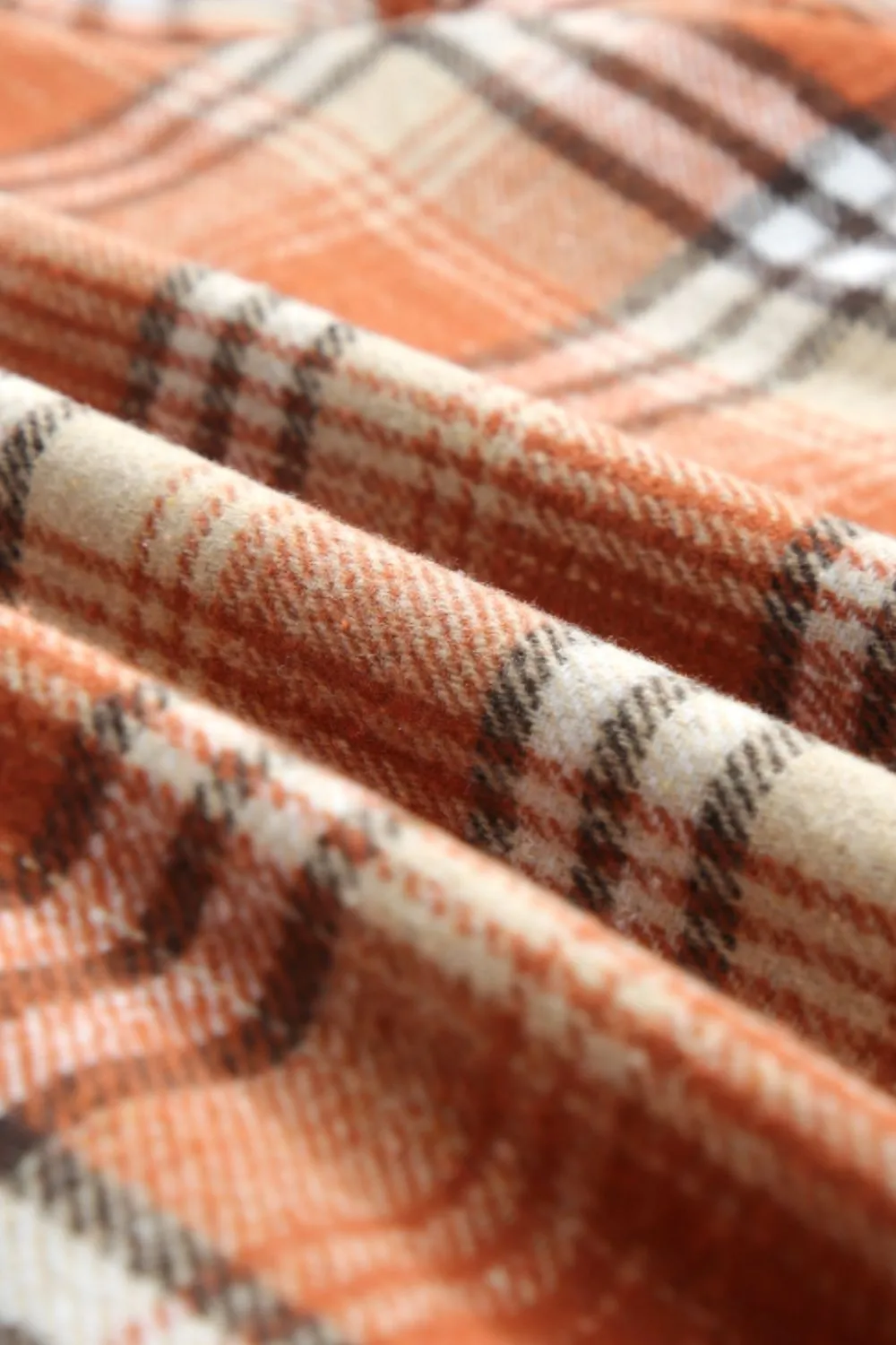 Plaid Button Up Long Sleeve Hooded Jacket, image 7