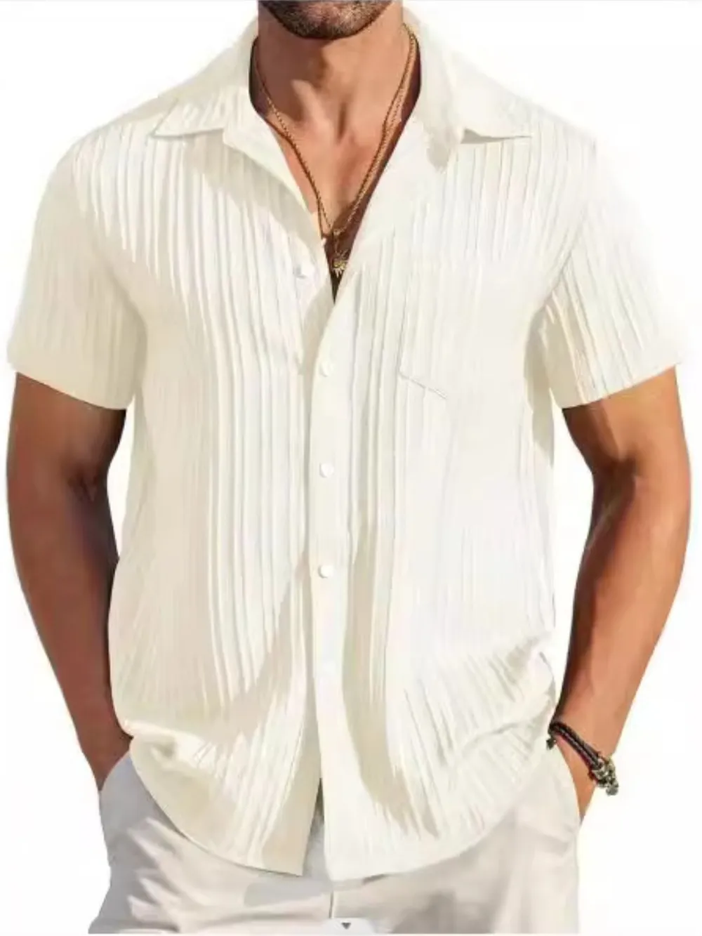 Men's Full Size Button Up Short Sleeve Shirt Plus Size, image 5