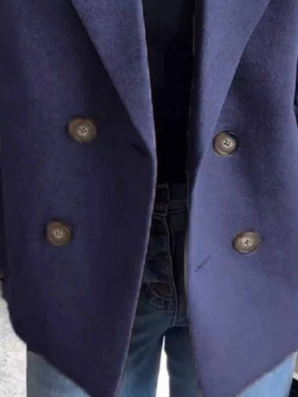 Full Size Knitted Sleeve Wool Blend Double-Breasted Blazer Plus Size, image 14
