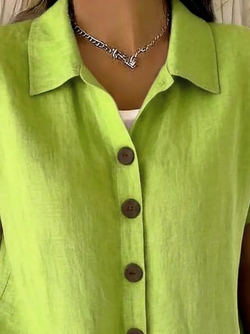 Full Size Button-Down Short Sleeve Shirt Plus Size, image 16