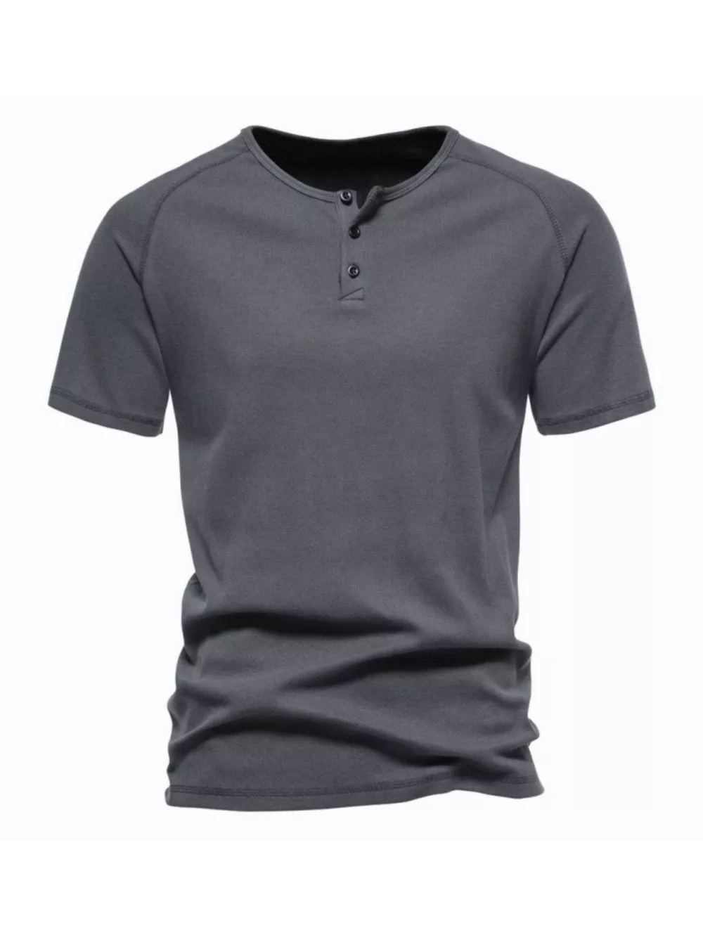 Men's Plus Size Button Detail Casual Henley T-Shirt, image 4