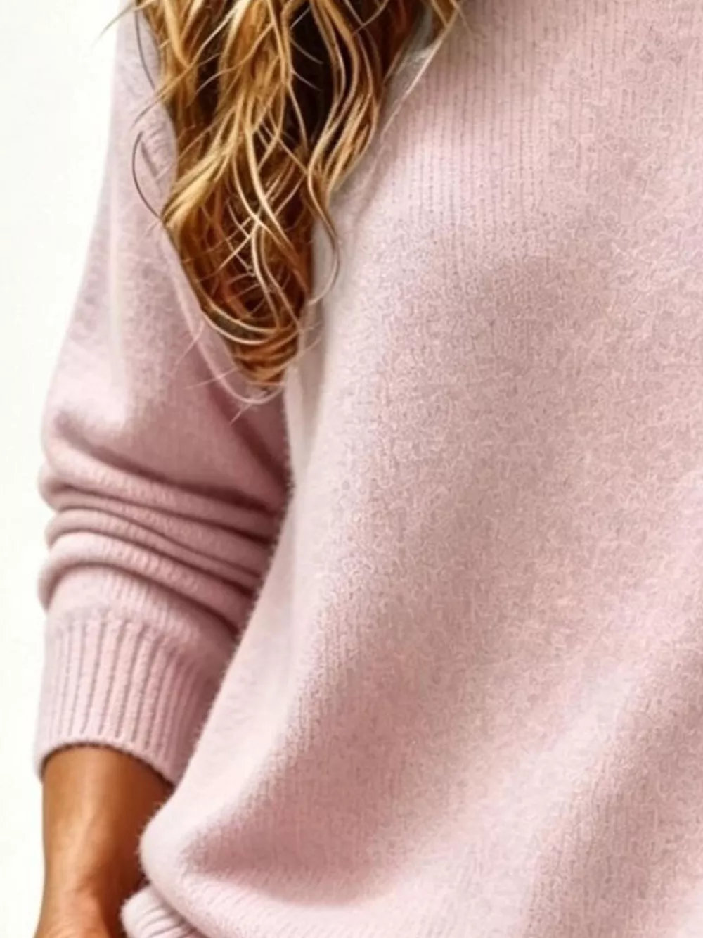 Full Size Round Neck Dropped Shoulder Sweater Plus Size, image 22