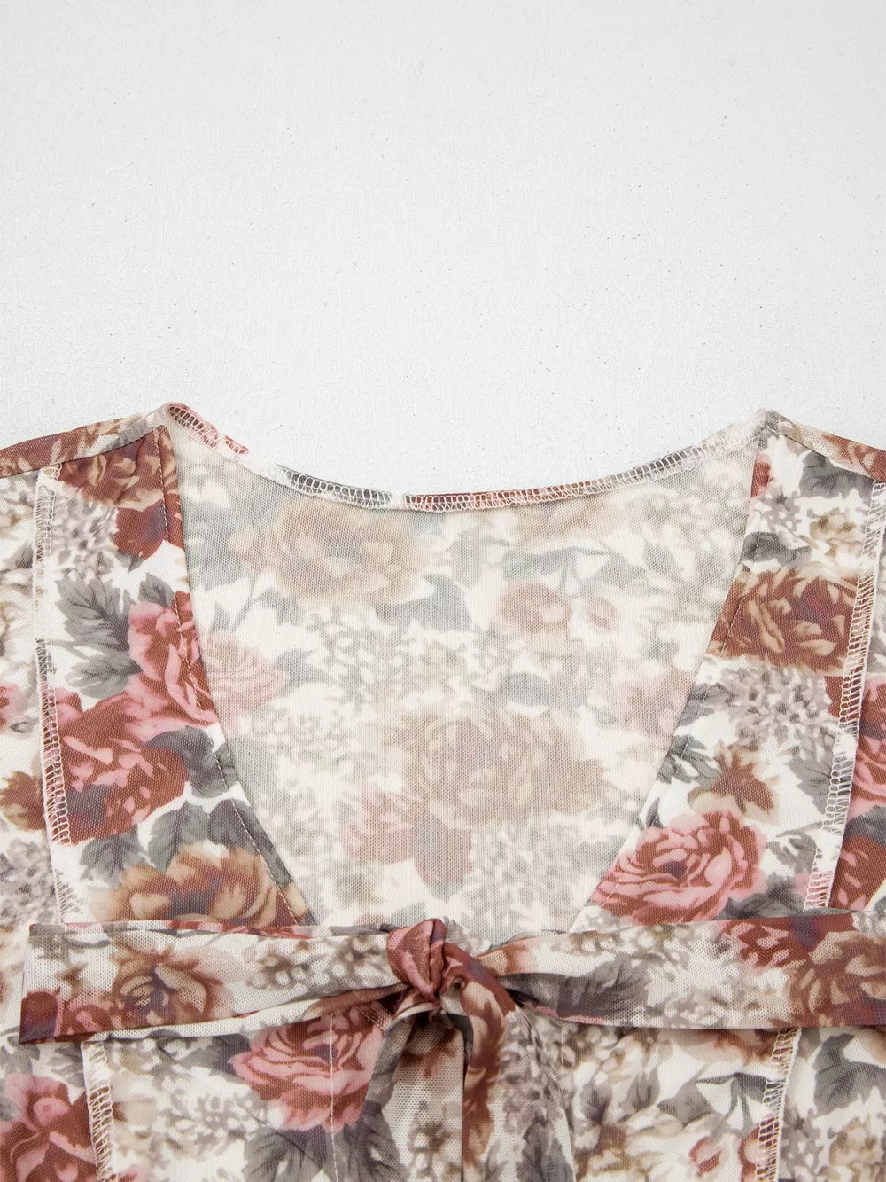 Floral Print Flounce Sleeve Blouse, image 6