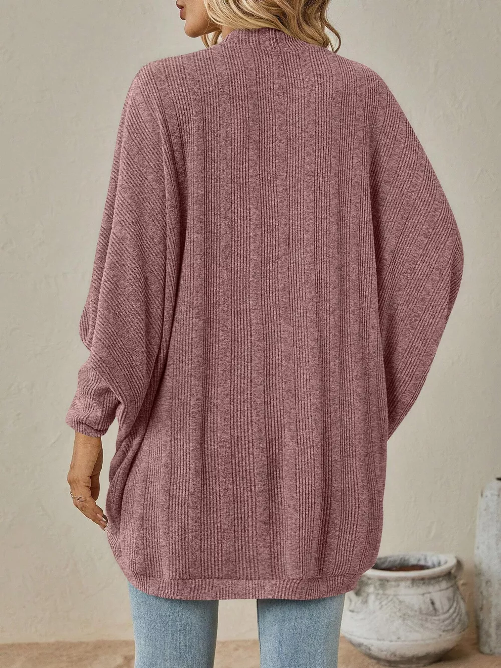 Open Front Batwing Sleeve Cardigan, image 4