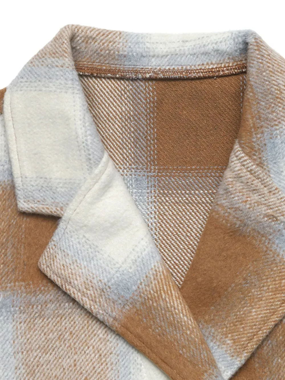 Plaid Wool Blend Longline Jacket, image 4