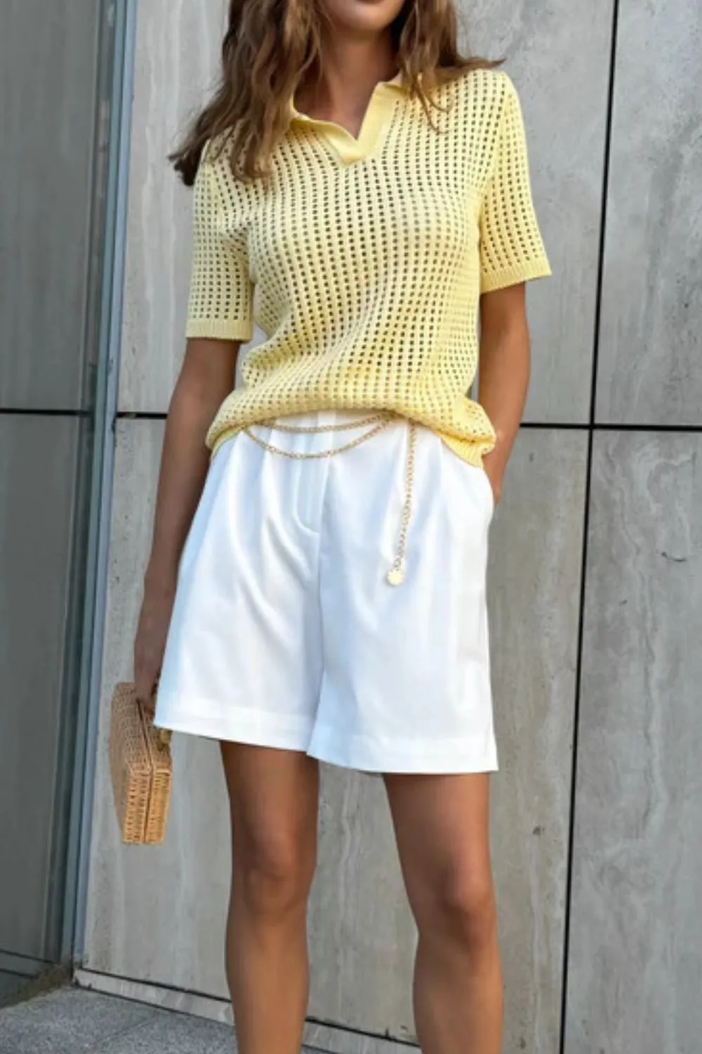 Hollow Out Short Sleeve Knit Cover Up Top, image 7