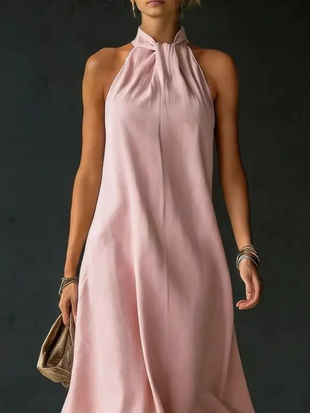 Full Size Halter Neck Maxi Dress Plus Size, image 6