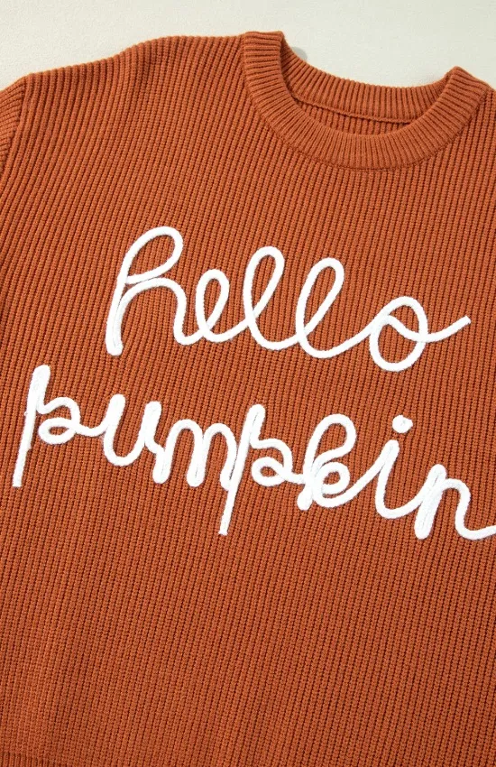 Letter Graphic Round Neck Long Sleeve Sweater, image 10