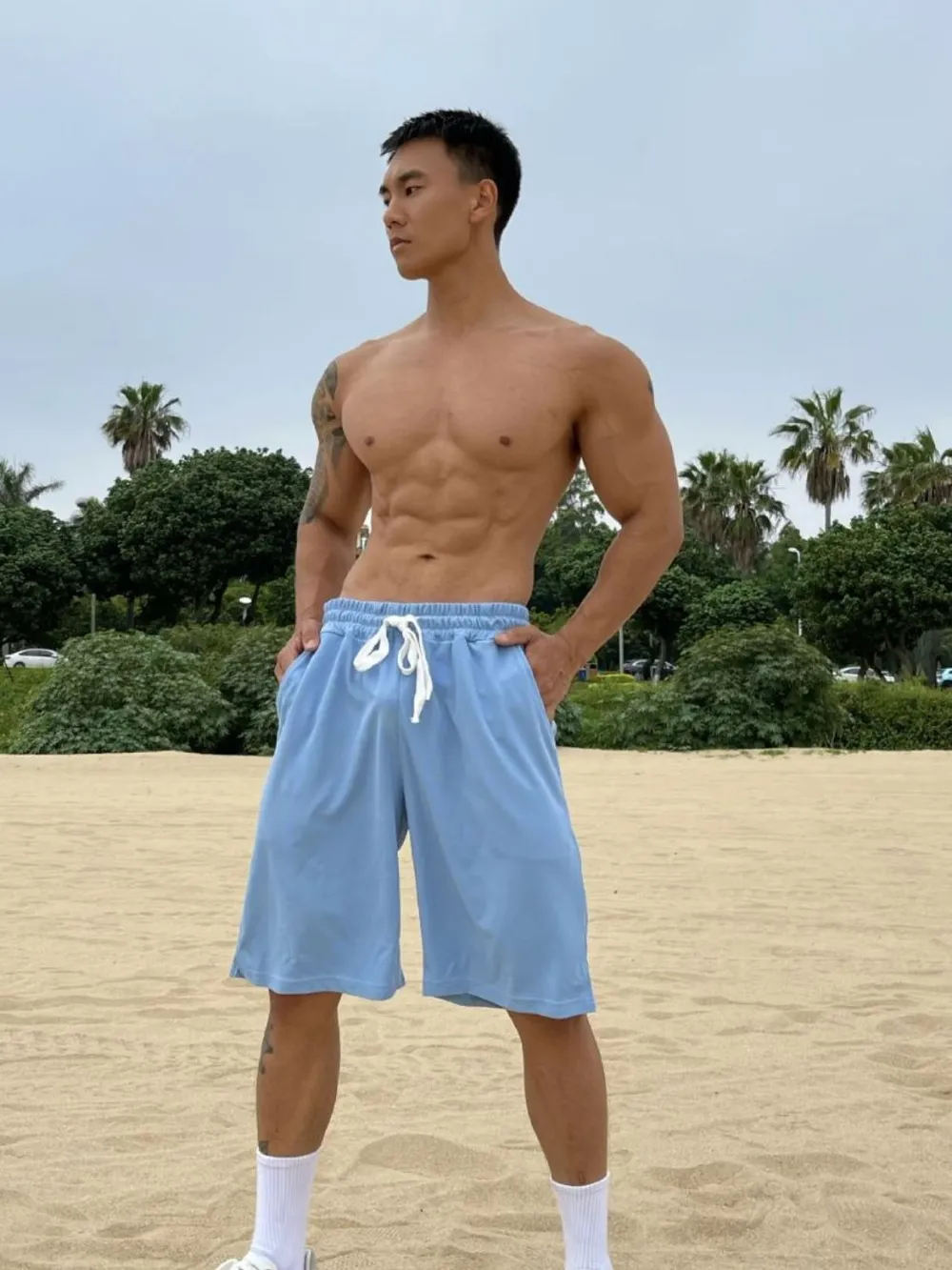 Men's Plus Size Drawstring Shorts with Pockets, image 3