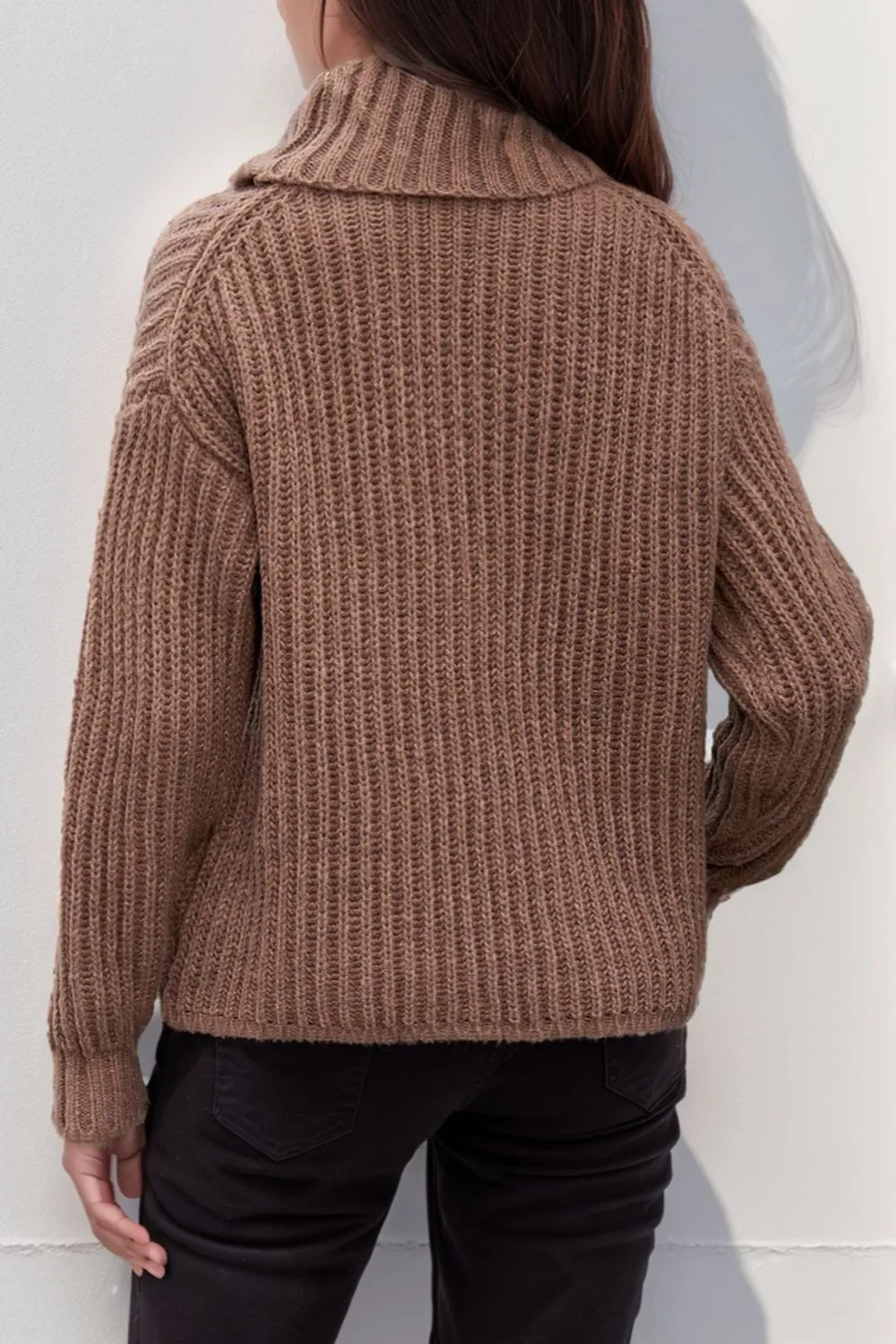 Turtleneck Dropped Shoulder Pullover Sweater, image 7
