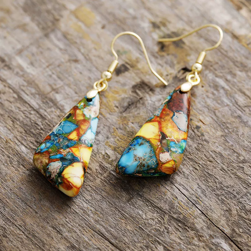 Emperor-Stone Geometric Earrings, image 2