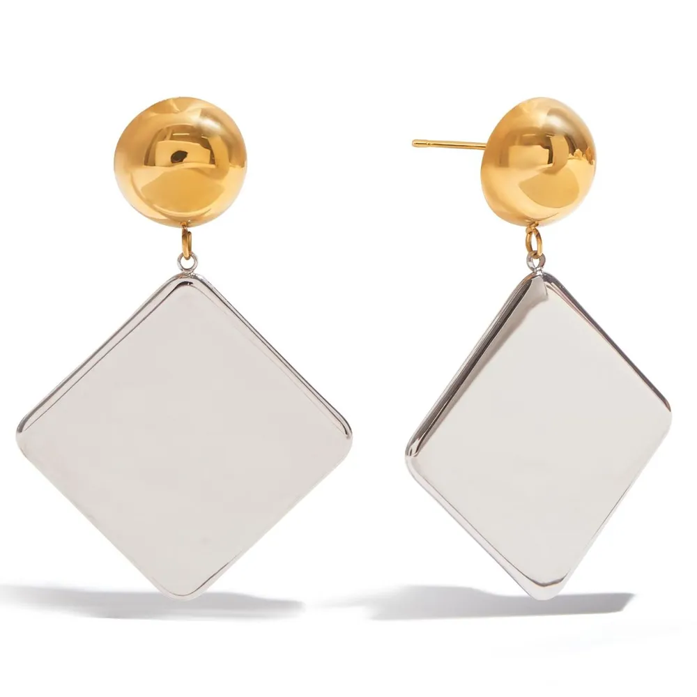 Square Shape Drop Earrings, image 4